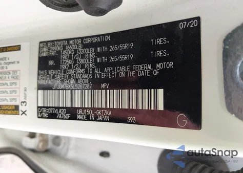 2020 Lexus Gx 460 Luxury z USA, uszkodzony, nr VIN JTJGM7BX5L5267287